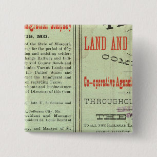 Badge Carré 5 Cm État du Texas