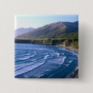 Badge Carré 5 Cm États-Unis, Californie, Big Sur, baie le long de l