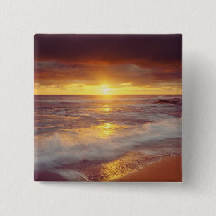 Badge Carré 5 Cm États-Unis, Californie, San Diego. Plage de Sunset