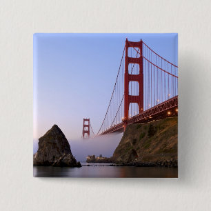 Badge Carré 5 Cm États-Unis, Californie, San Francisco. Golden Gate