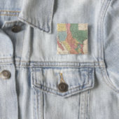 Badge Carré 5 Cm États-Unis et Mexique (En situation)