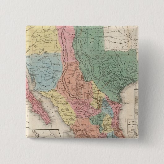 Badge Carré 5 Cm États-Unis et Mexique (Devant)