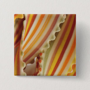 Badge Carré 5 Cm États-Unis. Gros plan de nouilles de pâtes arc-en-