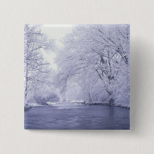 Badge Carré 5 Cm États-Unis, Kentucky, Louisville. Couvert de neige