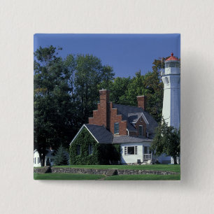 Badge Carré 5 Cm États-Unis, Michigan, lac Huron. Port Sanilac