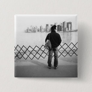 Badge Carré 5 Cm ÉTATS-UNIS, NEW YORK : New York City à bord du Sta