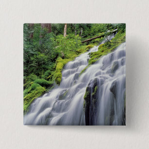 Badge Carré 5 Cm États-Unis, Oregon, Proxy Falls. Proxy Falls se pr