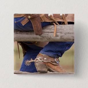 Badge Carré 5 Cm États-Unis, Oregon, Seneca, Ponderosa Ranch. Cow-b