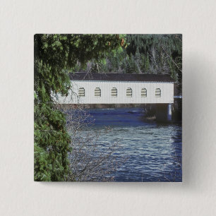 Badge Carré 5 Cm États-Unis, Oregon. Un pick-up traversant le