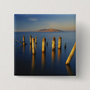 Badge Carré 5 Cm États-Unis, Utah, Grand Bassin, Saltair, Grand Sel