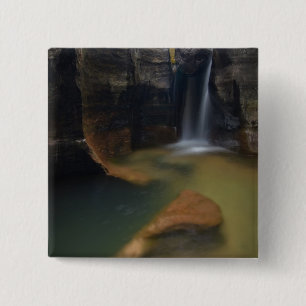 Badge Carré 5 Cm États-Unis, Utah, parc national de Zion. Chutes de