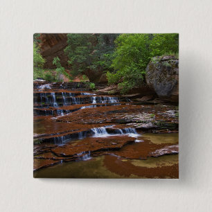 Badge Carré 5 Cm États-Unis, Utah, parc national de Zion. Scénique