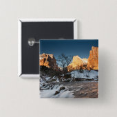 Badge Carré 5 Cm États-Unis, Utah, Zion National Park. Sunrise des (Devant & derrière)