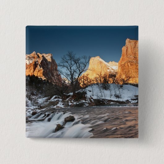 Badge Carré 5 Cm États-Unis, Utah, Zion National Park. Sunrise des (Devant)