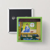 Badge Carré 5 Cm Été (Devant & derrière)