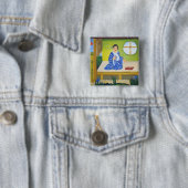 Badge Carré 5 Cm Été (En situation)