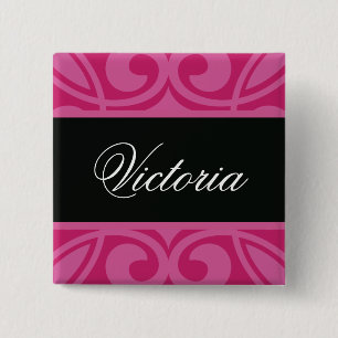 Badge Carré 5 Cm Étiquette chique de nom de salon