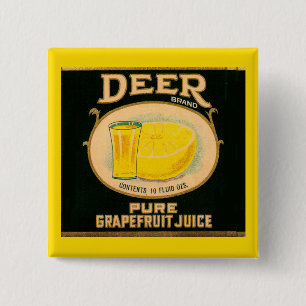 Badge Carré 5 Cm étiquette de jus de pamplemousse de marque Cerfs d