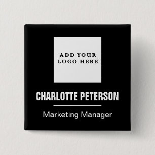 Badge Carré 5 Cm Étiquette de nom professionnelle Logo d'entreprise