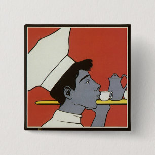 Badge Carré 5 Cm Étiquette de produit vintage, russe chocolat chaud