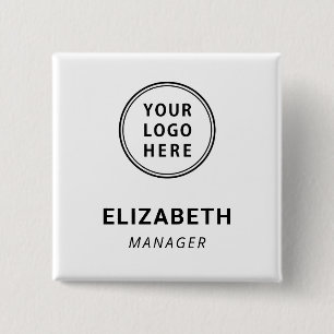 Badge Carré 5 Cm Étiquette nominative de logo d'entreprise moderne