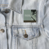 Badge Carré 5 Cm Étiquette nommée de salon (En situation)