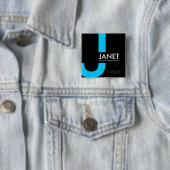 Badge Carré 5 Cm Étiquette nommée moderne (En situation)