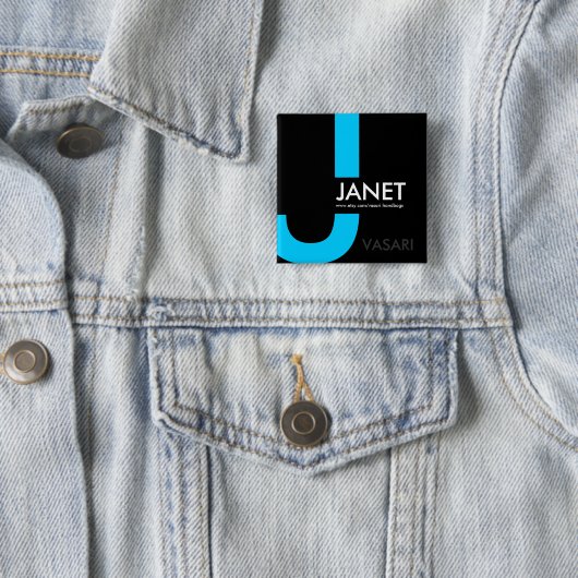 Badge Carré 5 Cm Étiquette nommée moderne (En situation)