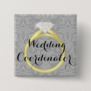 Badge Carré 5 Cm Étiquette nuptiale de nom de noce de coordonnateu