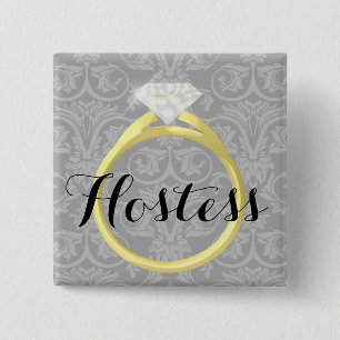 Badge Carré 5 Cm Étiquette nuptiale de nom de noce d'hôtesse de