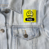 Badge Carré 5 Cm Étiquette vide de nom de visage (En situation)