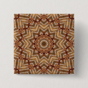 Badge Carré 5 Cm Étoile Brown légère Kaleidoscope