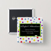 Badge Carré 5 Cm Étoile d'assiduité parfaite (Devant & derrière)