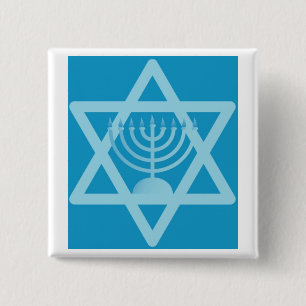 Badge Carré 5 Cm Étoile de David Menorah