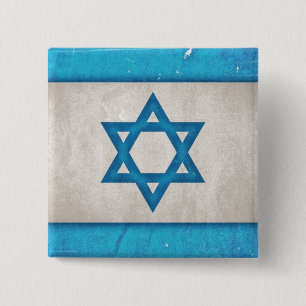 Badge Carré 5 Cm Étoile de David sale de drapeau de l'Israël