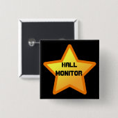 Badge Carré 5 Cm étoile, Hall, moniteur (Devant & derrière)