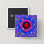 Badge Carré 5 Cm Étoiles (Devant & derrière)