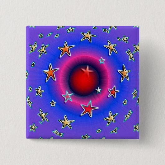 Badge Carré 5 Cm Étoiles (Devant)