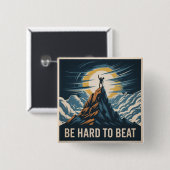 Badge Carré 5 Cm Être dur à battre (Devant & derrière)