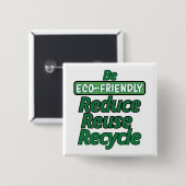 Badge Carré 5 Cm Être écologique (Devant & derrière)