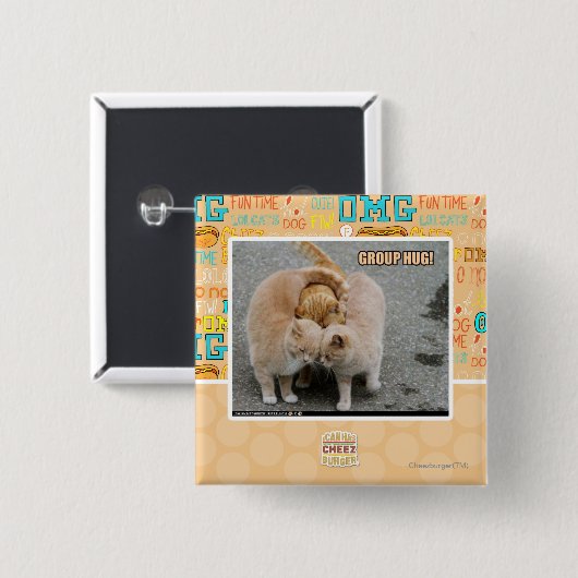 Badge Carré 5 Cm étreinte de groupe (Devant & derrière)