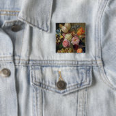 Badge Carré 5 Cm Étude de fleur (En situation)