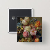 Badge Carré 5 Cm Étude de fleur (Devant & derrière)