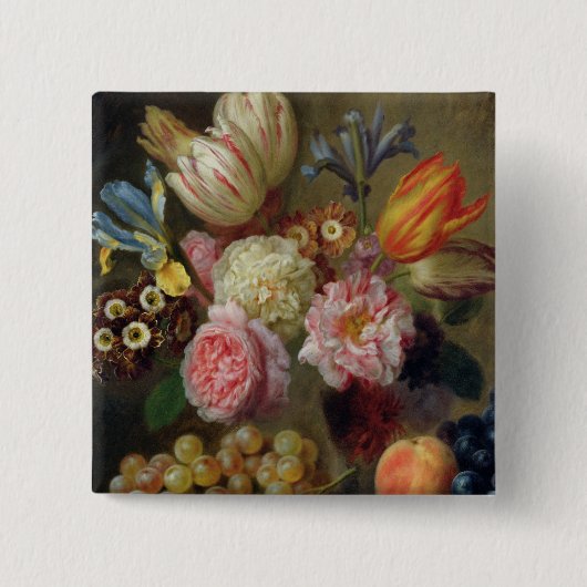 Badge Carré 5 Cm Étude de fleur (Devant)