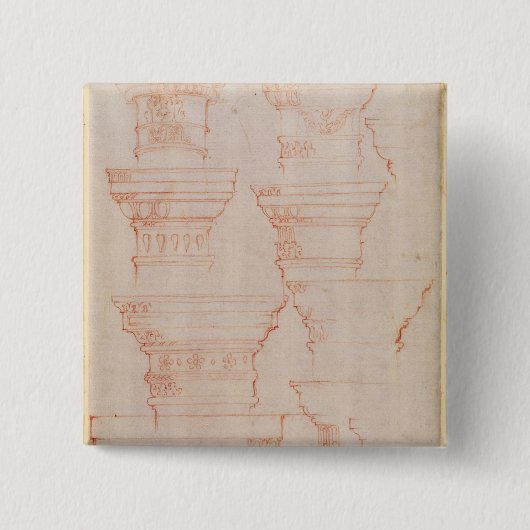 Badge Carré 5 Cm Étude de W.18v des capitaux de colonne (Devant)