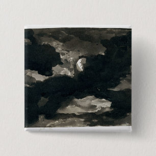Badge Carré 5 Cm Étude d'un ciel éclairé par la lune opacifié