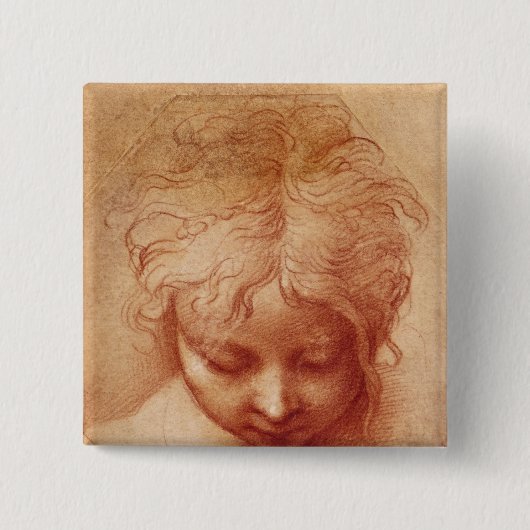 Badge Carré 5 Cm Étude d'une tête (Devant)