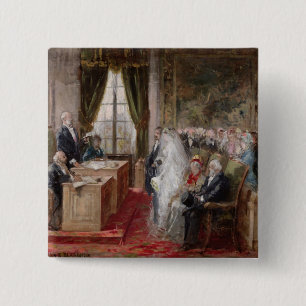 Badge Carré 5 Cm Étude pour le mariage civil