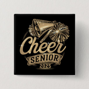 Badge Carré 5 Cm Étudiant en dernière année 2025 Cheerleader Promot