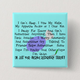 Badge Carré 5 Cm Étudiant respiratoire moyen